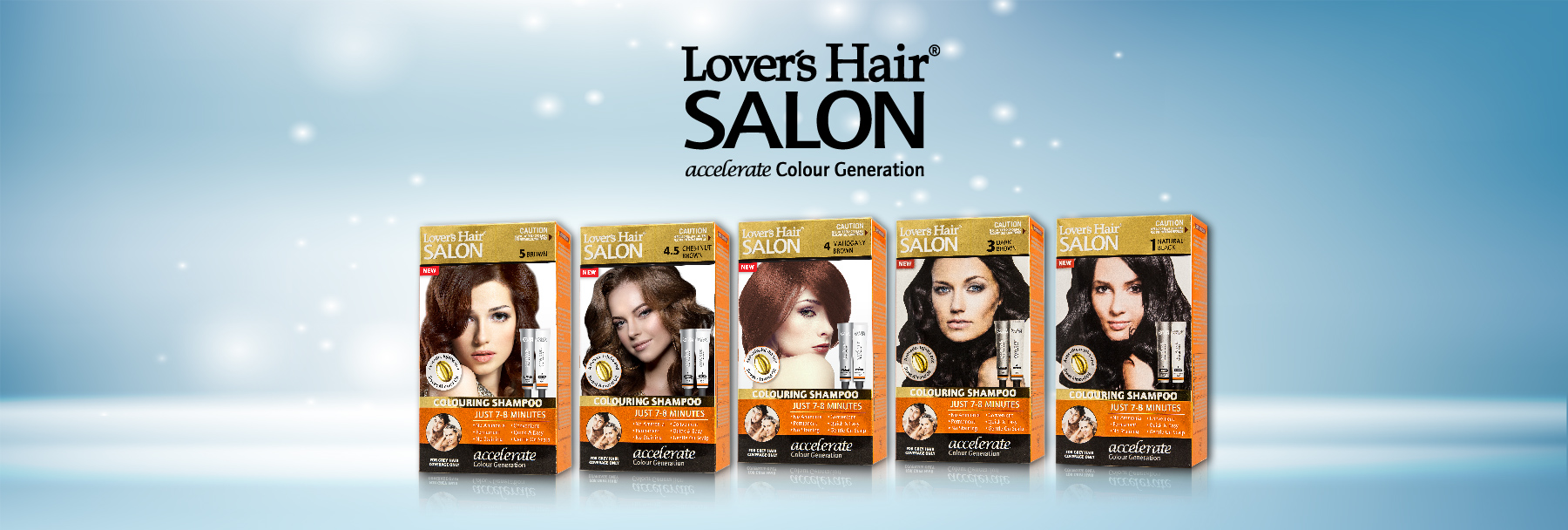 LOVER'S HAIR SALON-COLOURING SHAMPOO-2 x 2.0 oz (60ML) CHESTNUT BROWN No.4.5