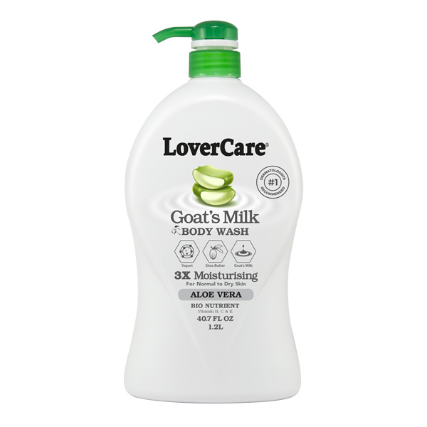 Lovercare Goat Milk Shower Cream 40.7 fl oz (1200ml)-ALOE VERA