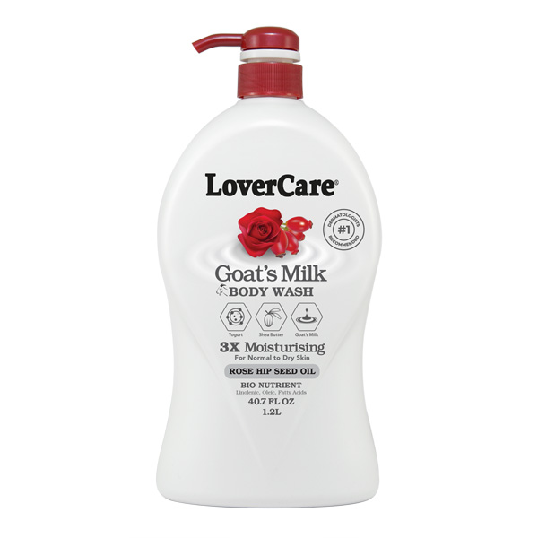 LoverCare Goat Milk Body Wash 40.7 fl oz (1200ml) - ROSEHIP