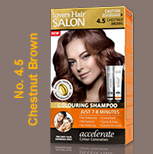 LOVER'S HAIR SALON-COLOURING SHAMPOO-2 x 2.0 oz (60ML) CHESTNUT BROWN 4.5