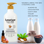LoverCare Goat Milk Body Lotion 27 fl oz (800ml)-ALMOND OIL & COCOA BUTTER