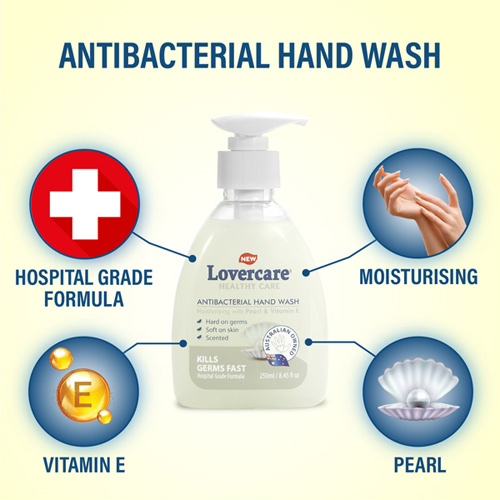 4-PACK Lovercare Antibacterial Hand Wash Pearl 8.45 fl. oz - 250ml