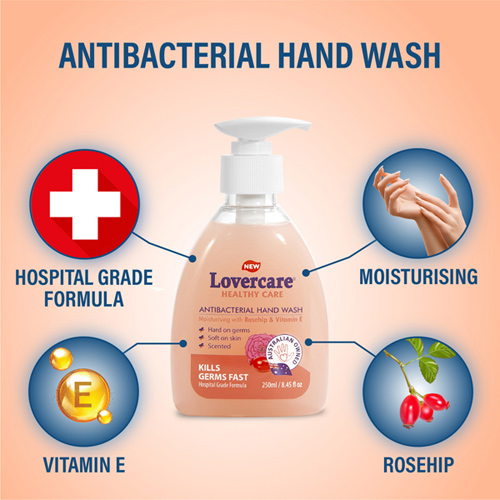 Lovercare Antibacterial Hand Wash Rosehip 8.45 fl. oz - 250ml
