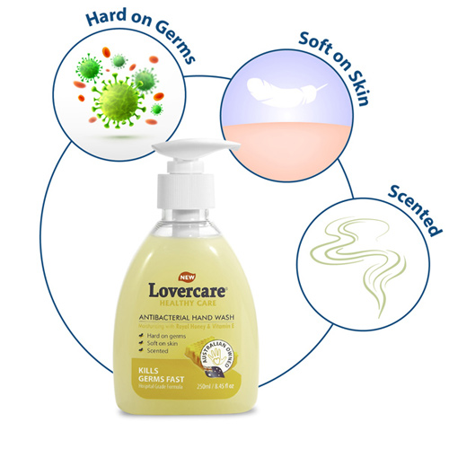 4-PACK Lovercare Antibacterial Hand Wash Royal Honey 8.45 fl. oz - 250ml