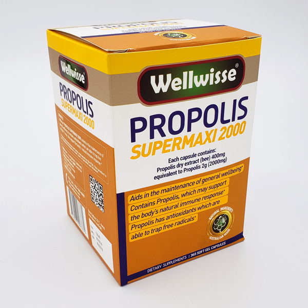 WELLWISSE PROPOLIS SUPERMAXI 2000 - 365 SOFTGEL CAPSULES